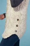 Hooded Cable Fleece Vest - Cream