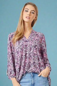 Lizzy Top - Navy Pink