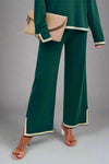 Casual Solid Knit Pant - Green