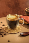 Fluted Double Wall Espresso Glasses Set of 2 - 13.5 oz