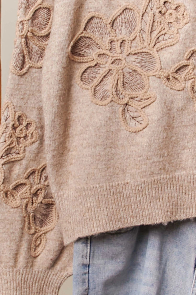 Embroidered Floral Detail Sweater