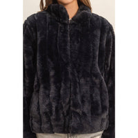 Faux Fur Jacket - Black