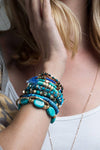 Charm & Bead Bracelet Set - Turquoise