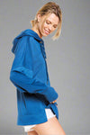 Lace Up Hoodie - Teal