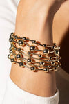 Shiny Ball Bead Stretch Bracelet - Gold