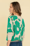 Floral Print Pullover - Kelly Green
