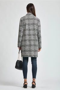 Open Front Midi Blazer - Black