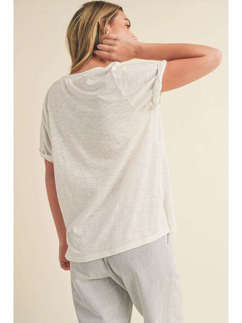 Zoie Rolled Sleeve Tee - White