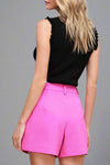 High Waisted Dressy A Line Shorts - Candy