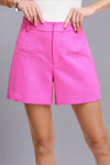 High Waisted Dressy A Line Shorts - Candy