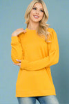 Pleated Sleeve Top - Mustard