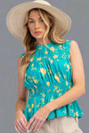 Smocked Tank - Atlantis Green