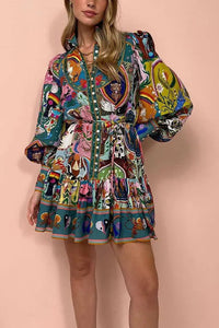 Printed Ruffles Dress - Multi