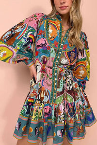 Printed Ruffles Dress - Multi