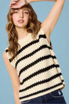 Sleeveless Striped Sweater Top