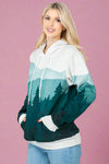 Forest Print Hooded Sweatshirt - Green