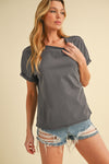 Mali Tee Raw Hem - Charcoal