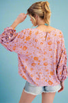 Ruffle Sleeve Top - Lavender Tea