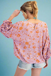 Ruffle Sleeve Top - Lavender Tea