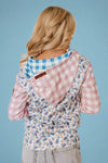 Full Zip Gingham Garden Sweatshirt