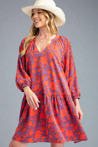Drop Waist Midi Dress - Purple