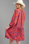 Drop Waist Midi Dress - Purple