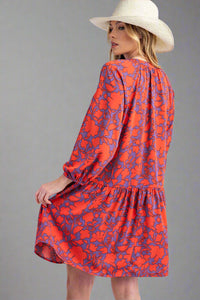 Drop Waist Midi Dress - Purple