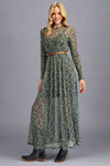 Sheer Animal Print Dress - Sage