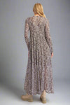 Sheer Animal Print Dress - Brown