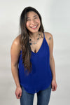 V-Neck Chiffon Cami Blue