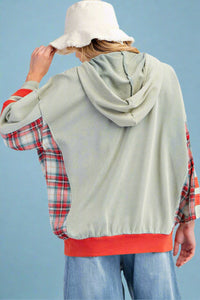 Star Patch Mineral Wash Hoodie - Sage