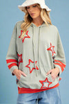 Star Patch Mineral Wash Hoodie - Sage