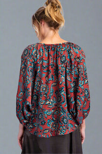 Sheen Dolman Top - Red Bean