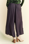 Garment Washed Floral Pant - Charcoal