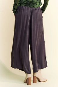 Garment Washed Floral Pant - Charcoal