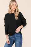 Casual Cozy Dolman Sweater - Black