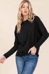Casual Cozy Dolman Sweater - Black