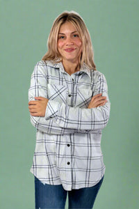 Light Grey & Black Plaid Flannel