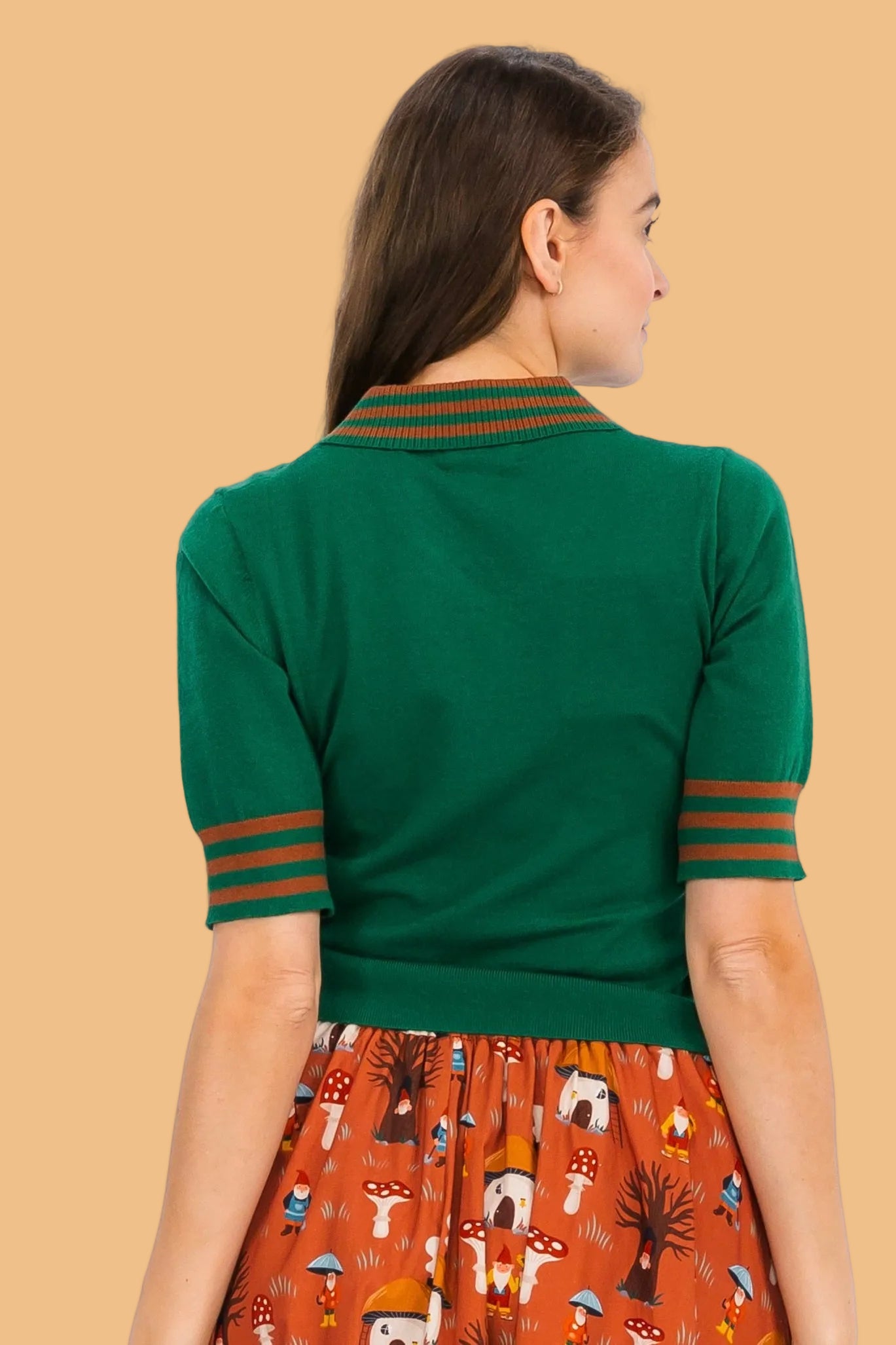 Collared Sweater Top - Green