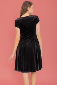 Sweetheart Velvet Dress - Black