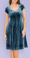 Sweetheart Velvet Dress - Teal