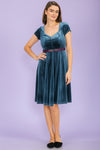 Sweetheart Velvet Dress - Teal