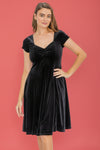 Sweetheart Velvet Dress - Black