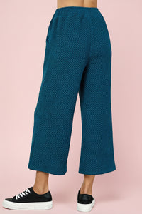 Textured Cropped Pants - Teal