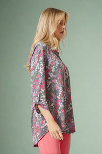Lizzy Top - Grey Floral
