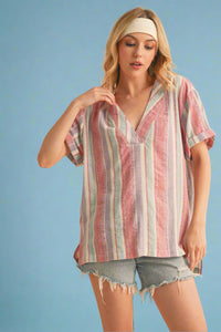 Cassy Top - Red Aqua