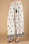 Lightweight Embroidered Pant - Oatmeal