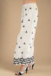 Lightweight Embroidered Pant - Oatmeal