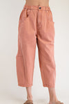 Casual Barrel Leg Pant - Forest Coral