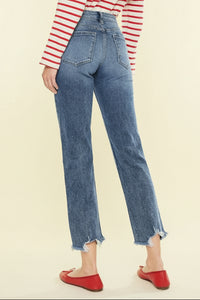 High Rise Slim Straight Jeans KC06